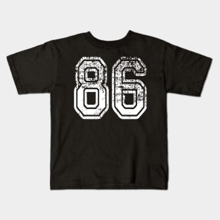 Number 86 Grungy in white Kids T-Shirt